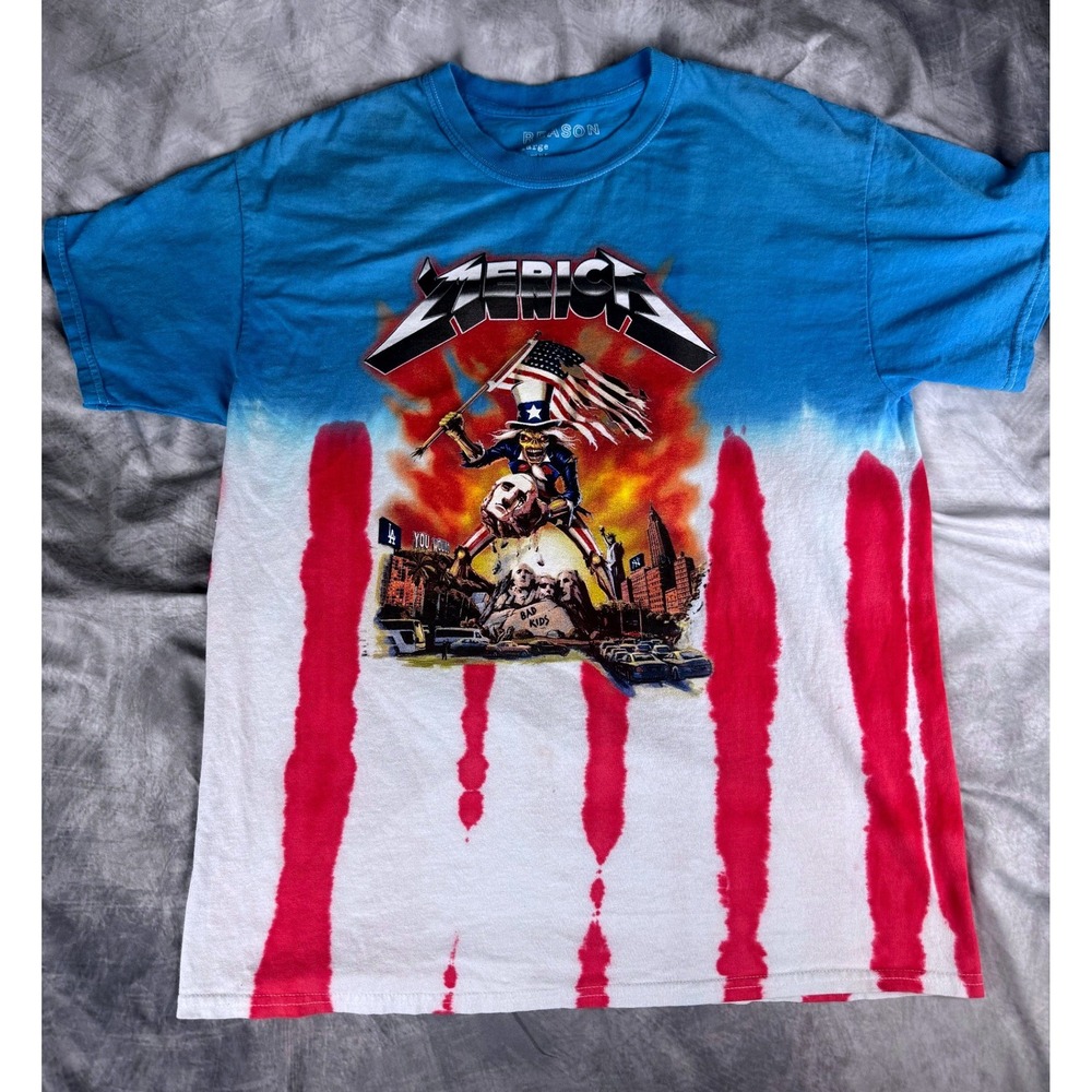 Reason Clothing Merica Bad Kids World Tour Graphic T-Shirt Mens Large Patriotic